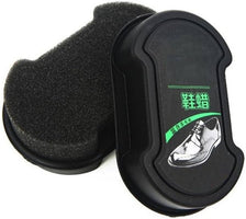 Double-sided instant shoe polish sponge.