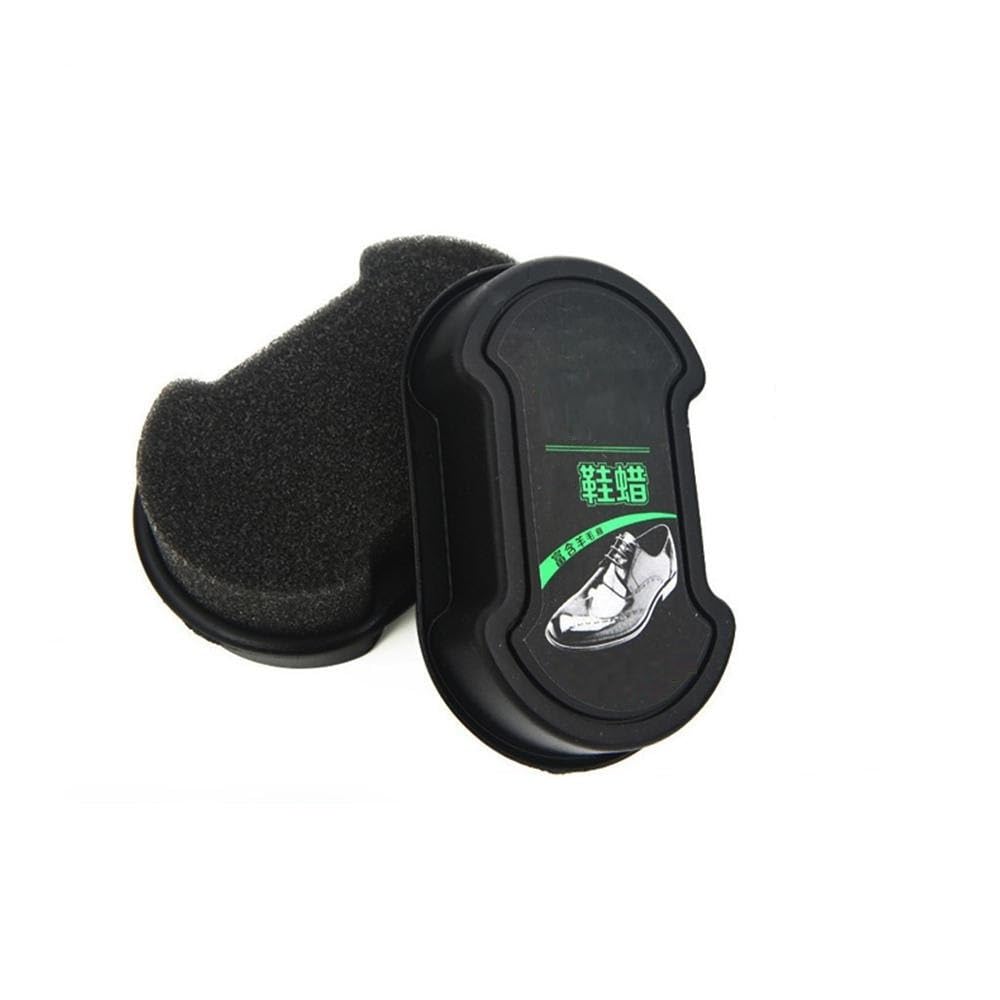 Double-sided instant shoe polish sponge.