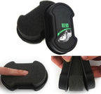 Double-sided instant shoe polish sponge.