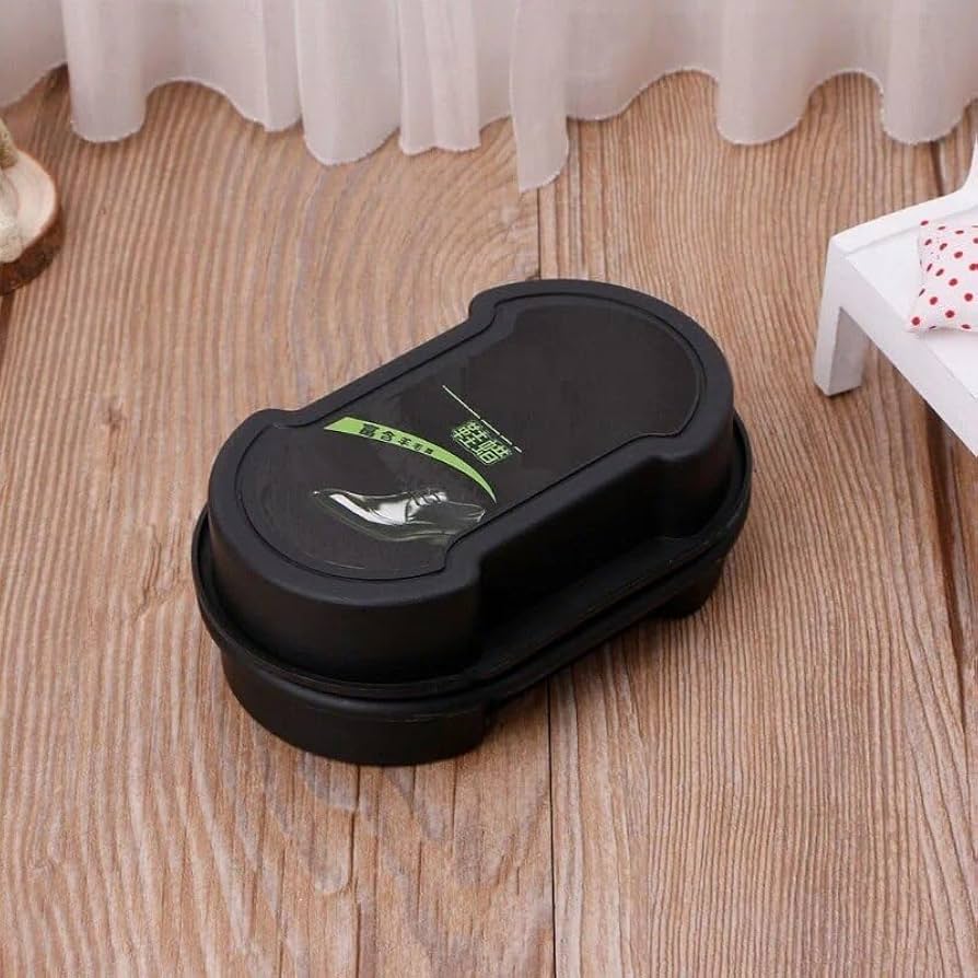 Double-sided instant shoe polish sponge.