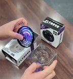Hand-operated flying spinner mini- drone toy.