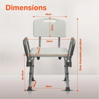 MCP Shower Chair For Seniors With Removable Back And Adjustable Legs